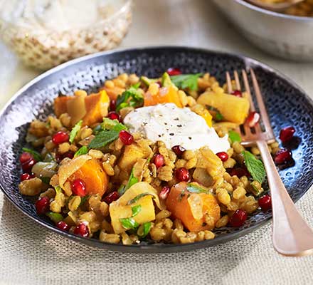 Pearl barley, parsnip & preserved lemon tagine