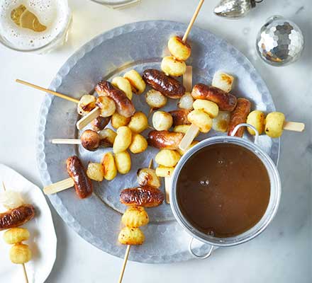 Sausage & mash on a stick