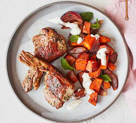 Lamb chops & smoked paprika sweet potatoes