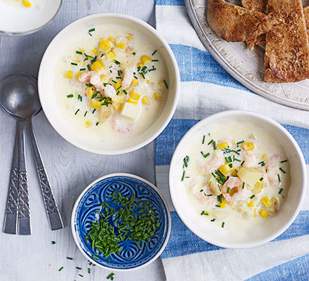 Corn & prawn chowder