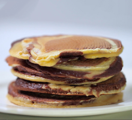 Zebra marbled pancakes