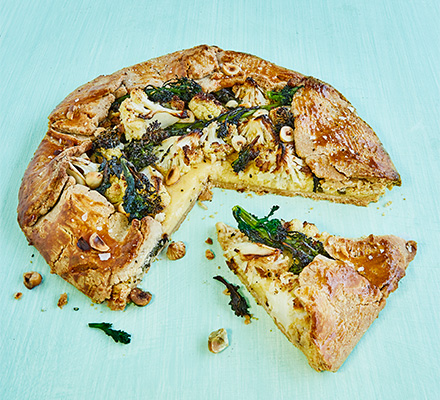 Broccoli & cauliflower cheese galette with hazelnut spelt pastry