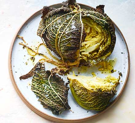 Butter-basted BBQ cabbage