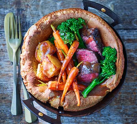 Giant Yorkshire pudding Sunday lunch