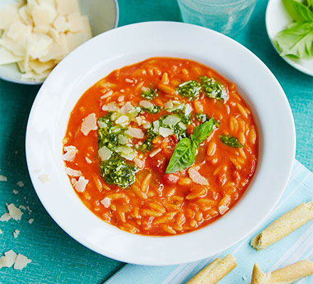 Tomato soup with pasta - BBC Good Food Middle East