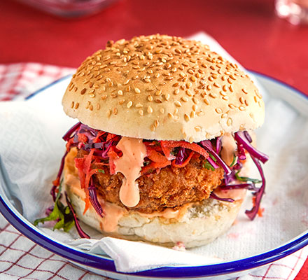 Smoked tofu vegan burger