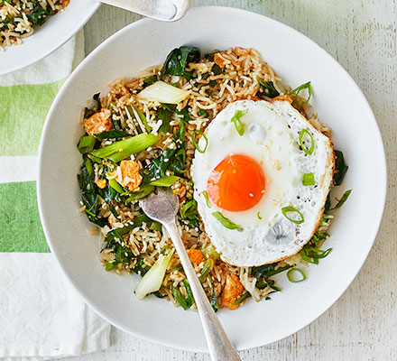 Spring green fried rice & eggs