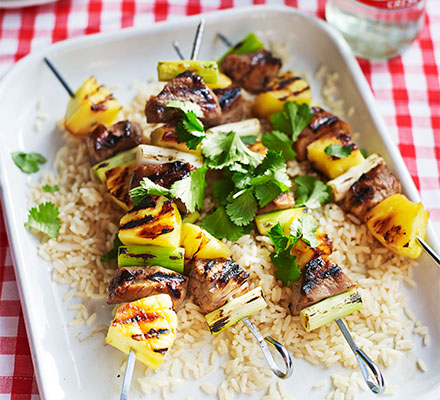 Pineapple & pork skewers