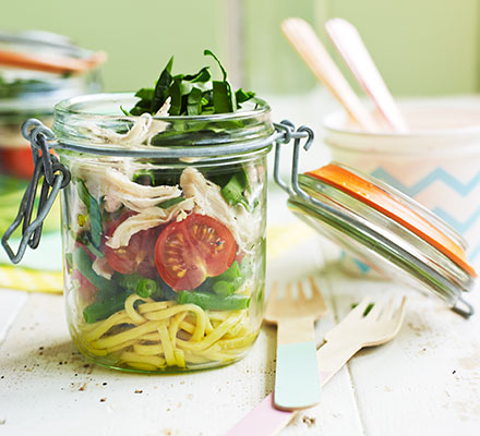 Coconut chicken noodle salads