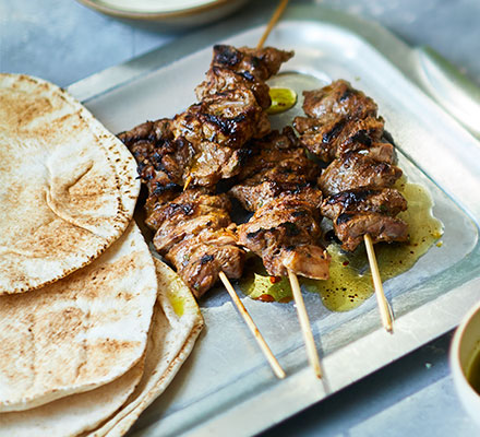 Sticky jerk lamb kebabs