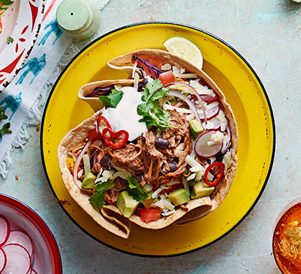 Shredded beef chilli taco bowls