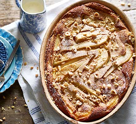 Pear & hazelnut clafoutis