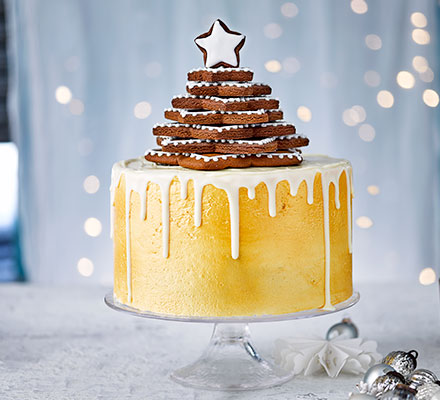 Pure gold Christmas drip cake