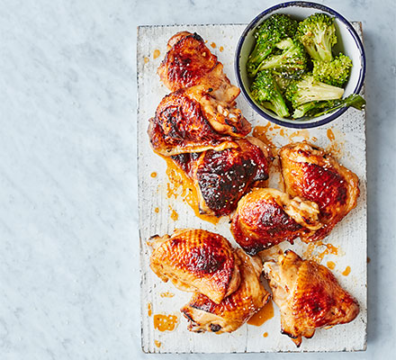 Honey & soy chicken with sesame broccoli