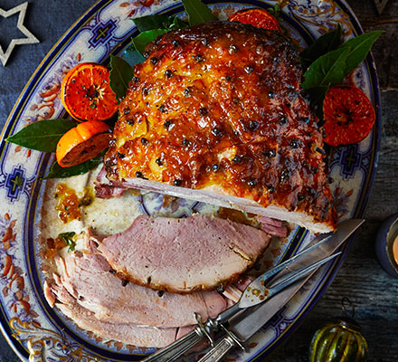 Stem ginger & mustard glazed ham