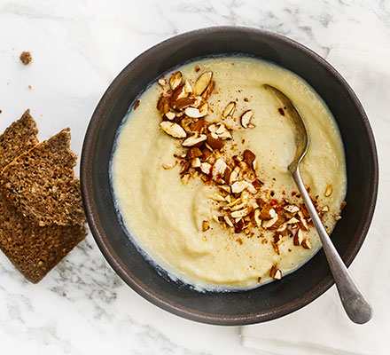 White velvet soup with smoky almonds