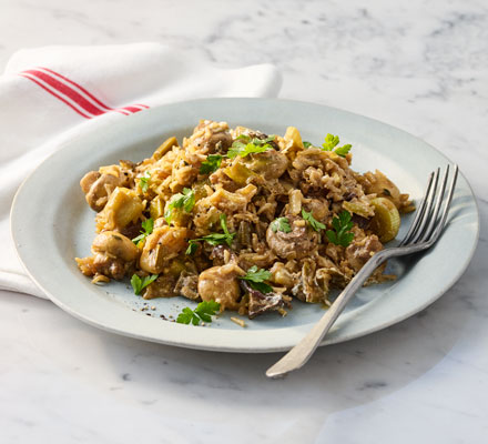 Wild mushroom & ricotta rice with rosemary & thyme