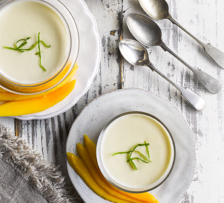 Coconut creams with mango & lime