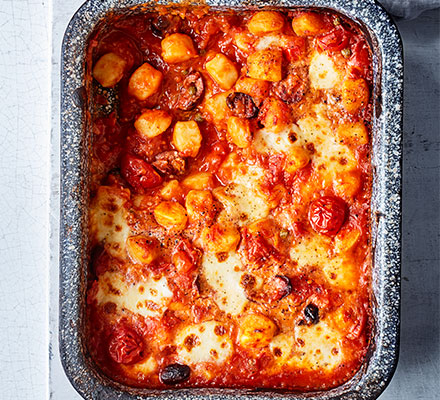 Puttanesca baked gnocchi