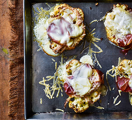 Roast cauliflower with prosciutto & taleggio