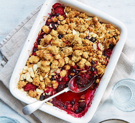 Frozen fruit crumble