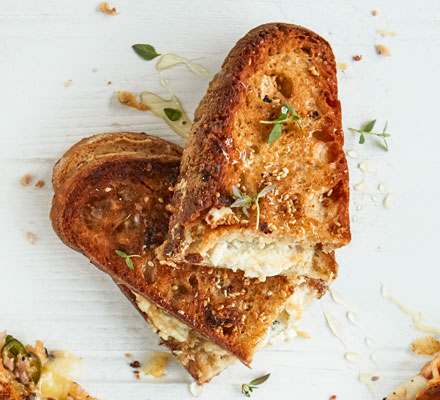 Tahini, feta & honey toastie