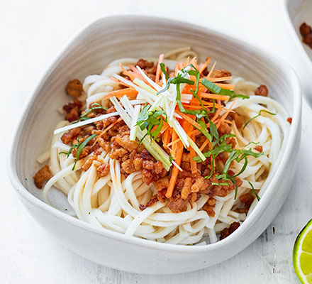 Crispy chilli turkey noodles