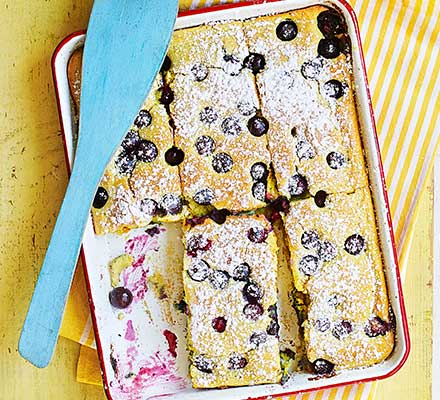 Blueberry & orange traybake pancake