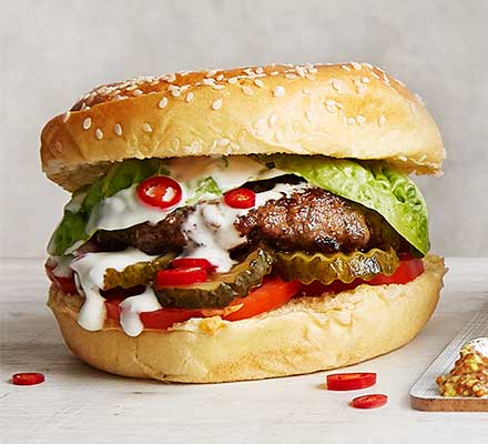 Lamb kebab burger