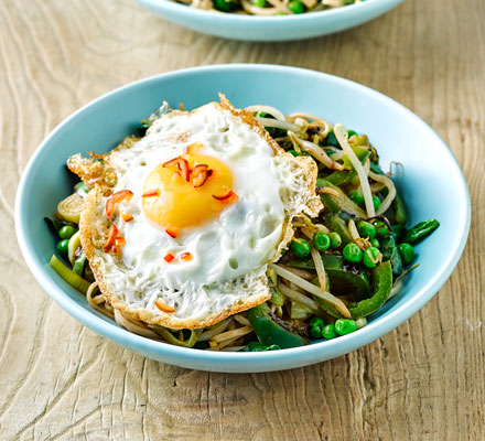 Miso noodles with fried eggs - BBC Good Food Middle East