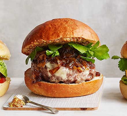 French onion cheeseburger