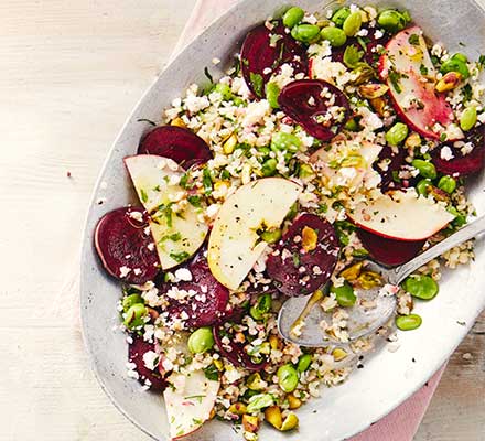 Beetroot, apple & broad bean tabbouleh