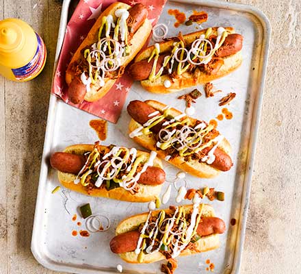 Pulled pork sloppy joe dogs