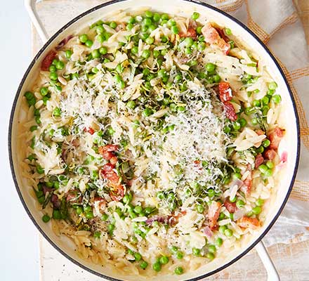 Orzotto with pancetta & peas