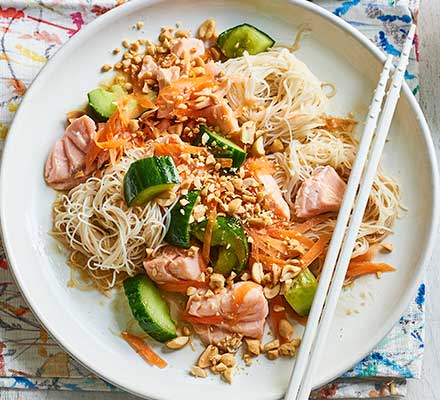 Salmon & smacked cucumber noodles