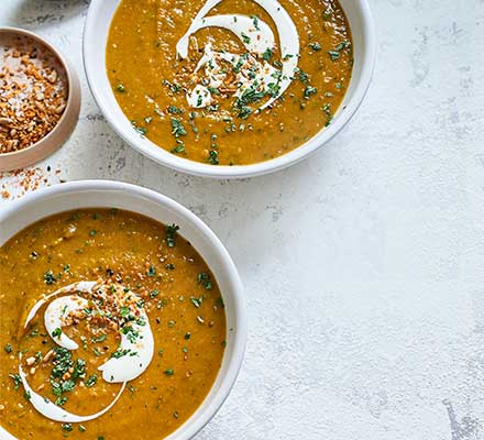 Spiced lentil & butternut squash soup