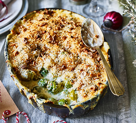 Cheesy sprout gratin