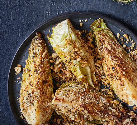 Roasted hispi cabbage with a garlic & chilli crumb