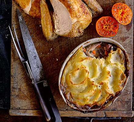 Roast guinea fowl crown with leg ‘shepherd’s pie’