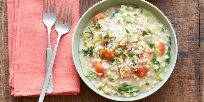 Spinach & barley risotto