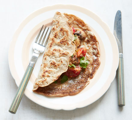 Staffordshire oatcakes with mushrooms