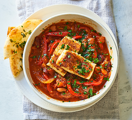 Bean & halloumi stew