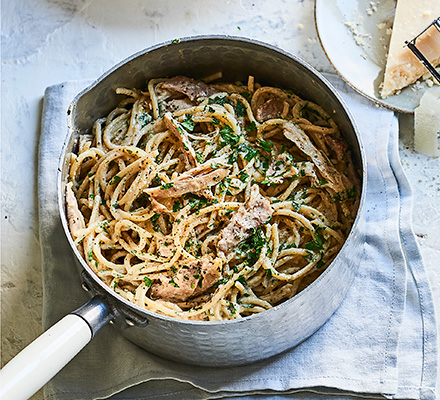 Nutty chicken & lemon spaghetti