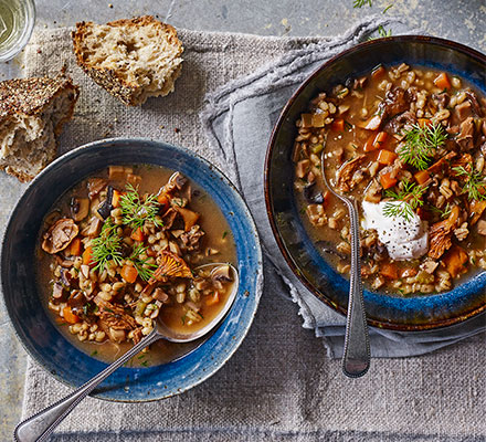 Russian wild mushroom & barley soup