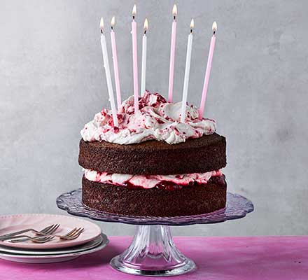 Chocolate & raspberry birthday layer cake