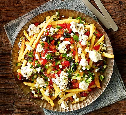 Greek loaded fries