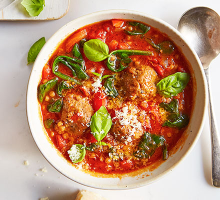 Meatball & tomato soup