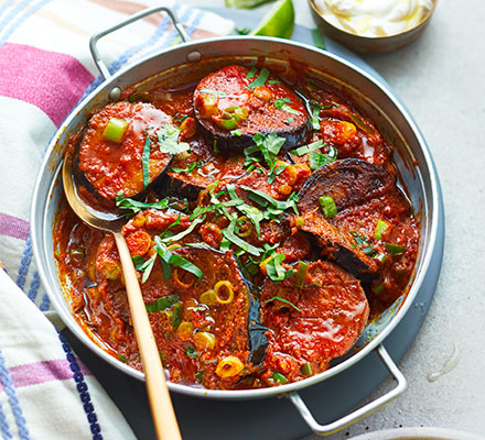 West Indian spiced aubergine curry