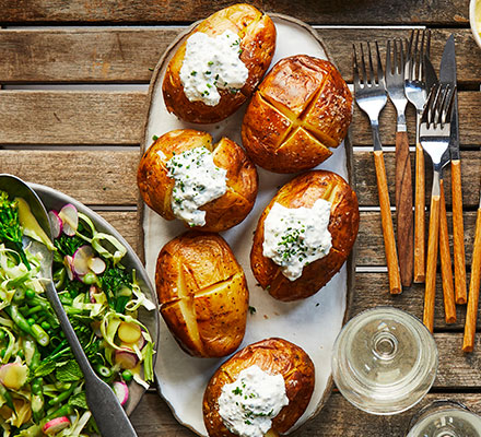 Soured cream & chive jacket potatoes