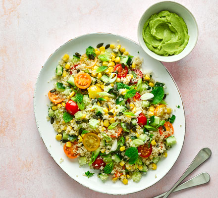 Quinoa salad with avocado mayo